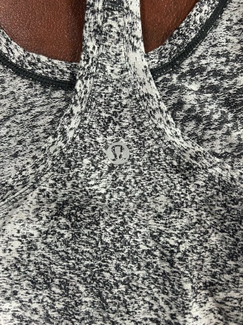 Lululemon Cool Racerback II Spray Jacquard White Black Tank Top Size 4